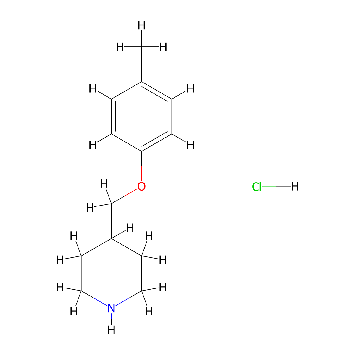 4-[(4-Methylphenoxy)methyl]piperidine hydrochloride molecular structure, CAS 1185303-70-1