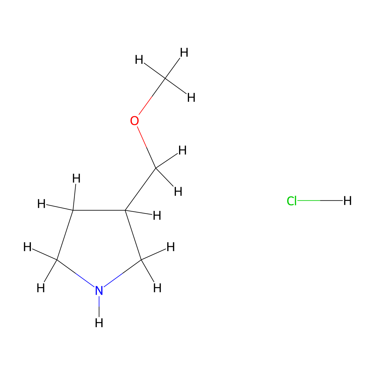 3-(Methoxymethyl)pyrrolidine hydrochloride molecular structure, CAS 1185303-79-0
