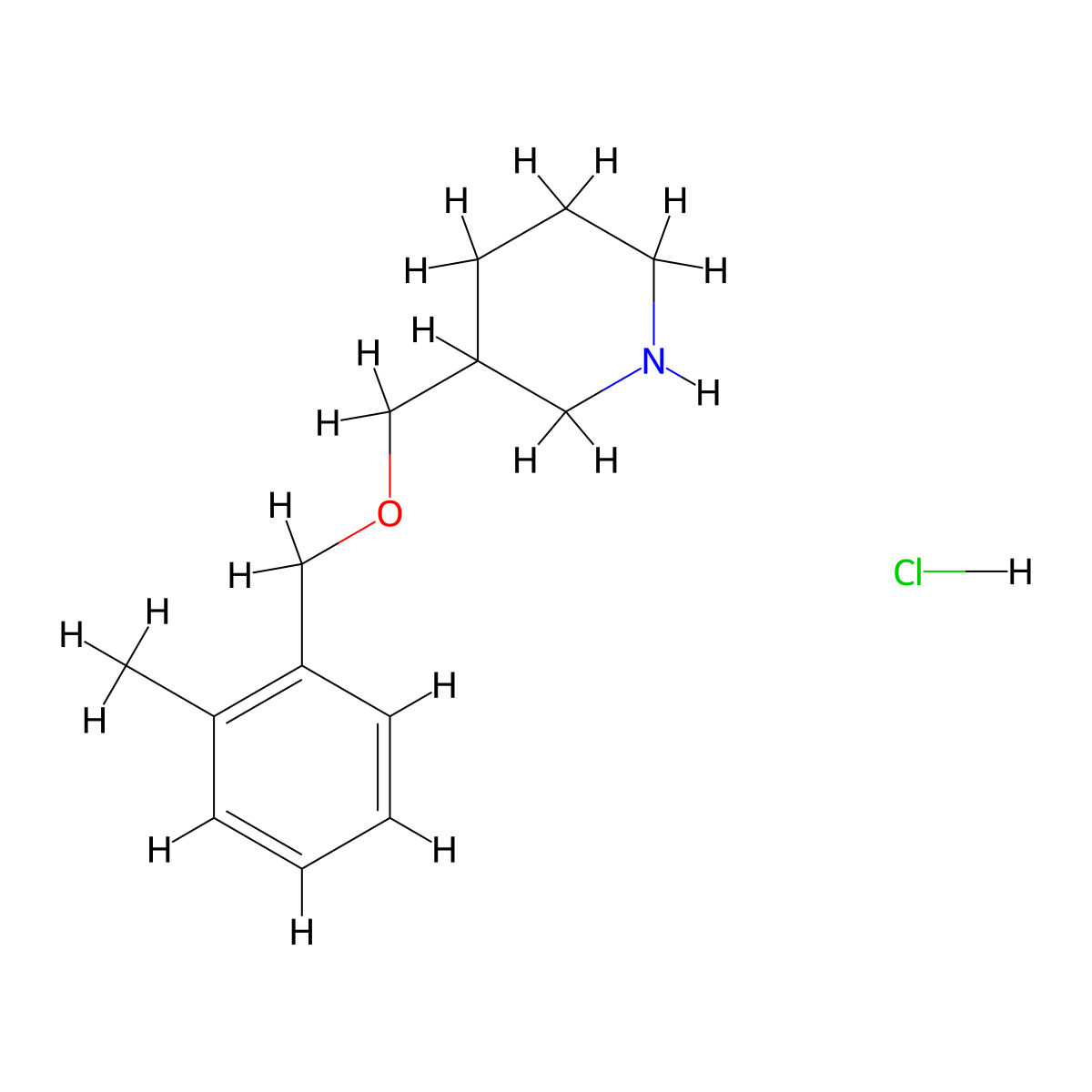 3-(((2-Methylbenzyl)oxy)methyl)piperidine hydrochloride molecular structure, CAS 1185303-83-6
