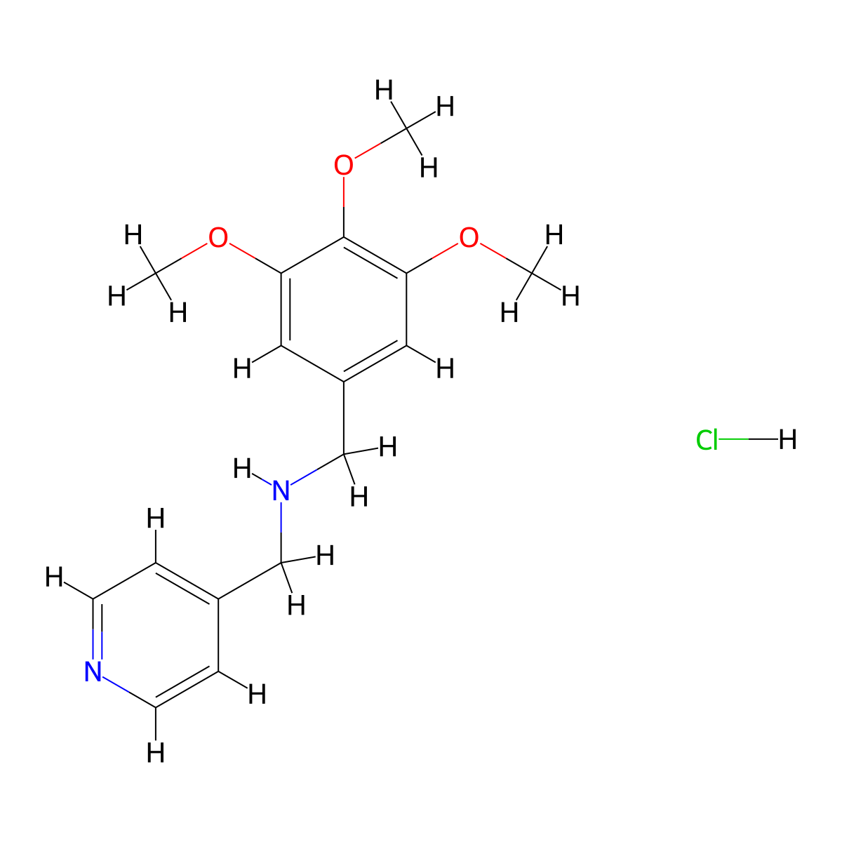 Pyridin-4-ylmethyl-(3,4,5-trimethoxy-benzyl)-amine hydrochloride molecular structure, CAS 1185303-85-8