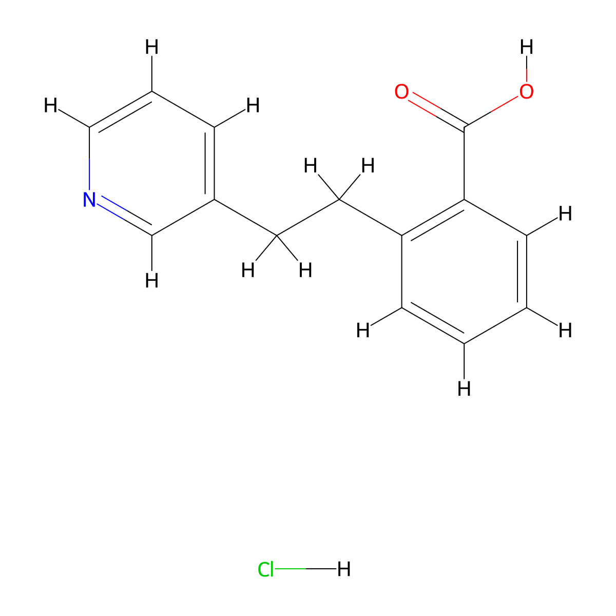 2-(2-(Pyridin-3-yl)ethyl)benzoic acid hydrochloride molecular structure, CAS 1185303-88-1