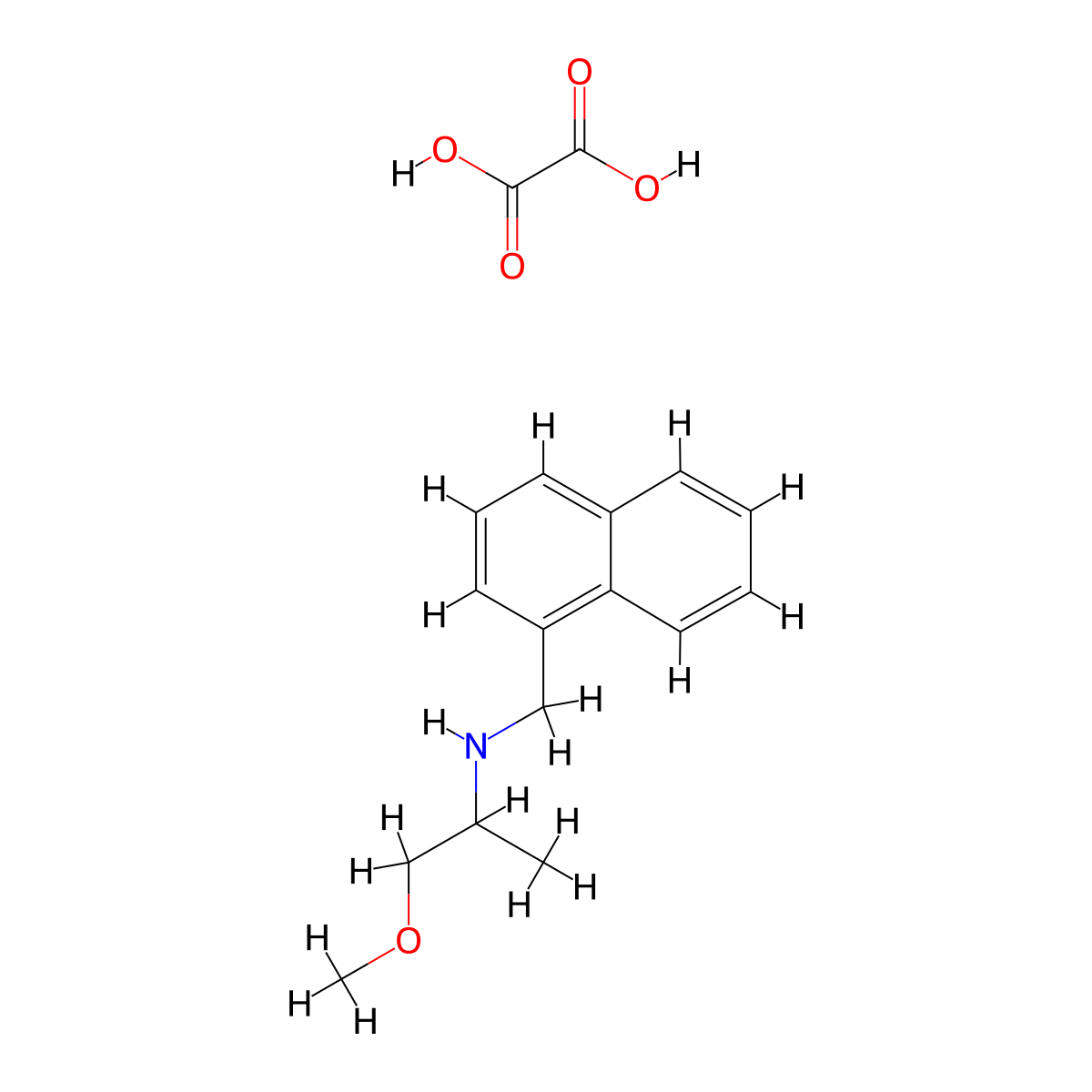 (2-Methoxy-1-methyl-ethyl)-naphthalen-1-ylmethyl-amine oxalate molecular structure, CAS 1185303-91-6