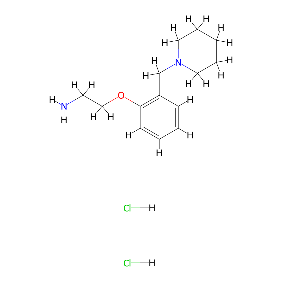 {2-[2-(Piperidin-1-ylmethyl)phenoxy]ethyl}amine dihydrochloride molecular structure, CAS 1185303-92-7