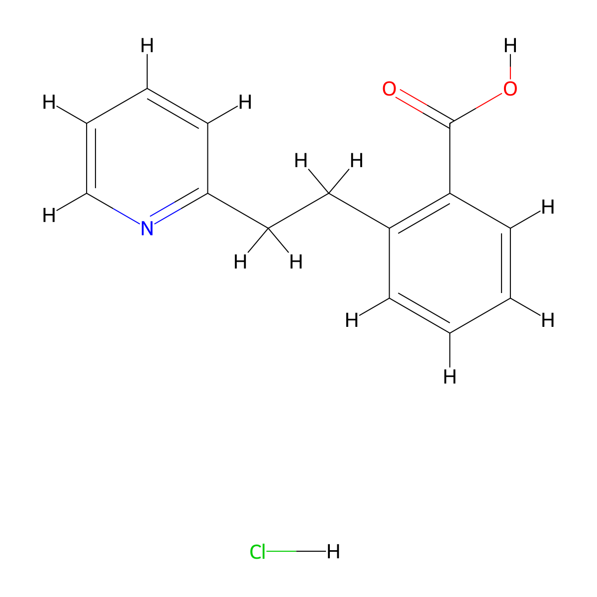 2-(2-Pyridin-2-ylethyl)benzoic acid hydrochloride molecular structure, CAS 1185303-94-9