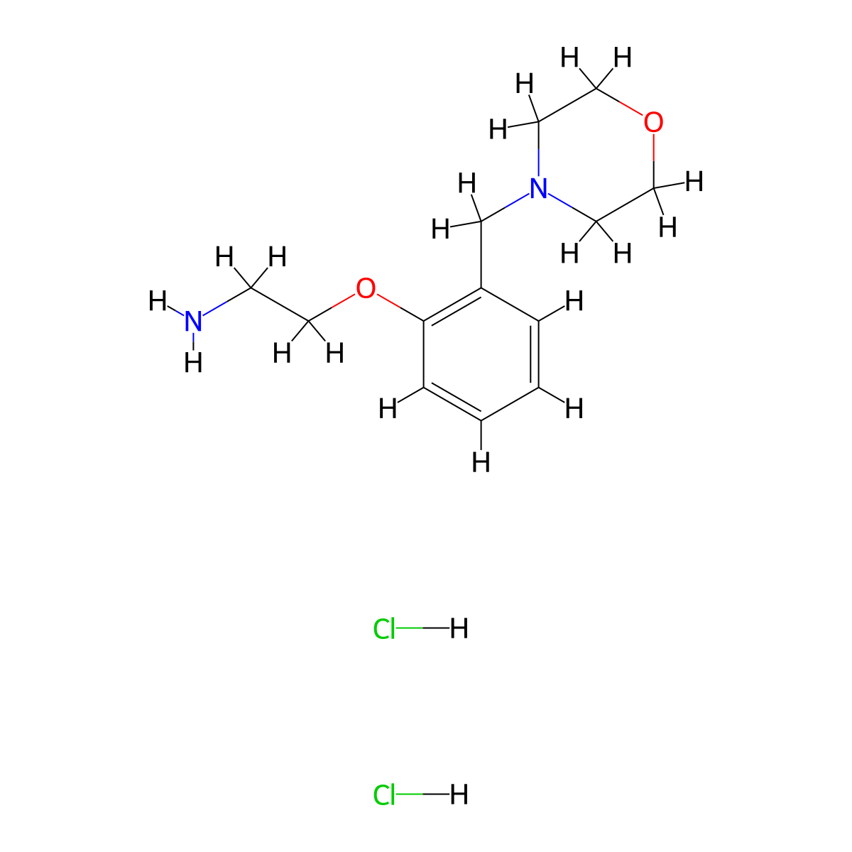{2-[2-(Morpholin-4-ylmethyl)phenoxy]ethyl}amine dihydrochloride molecular structure, CAS 1185303-97-2