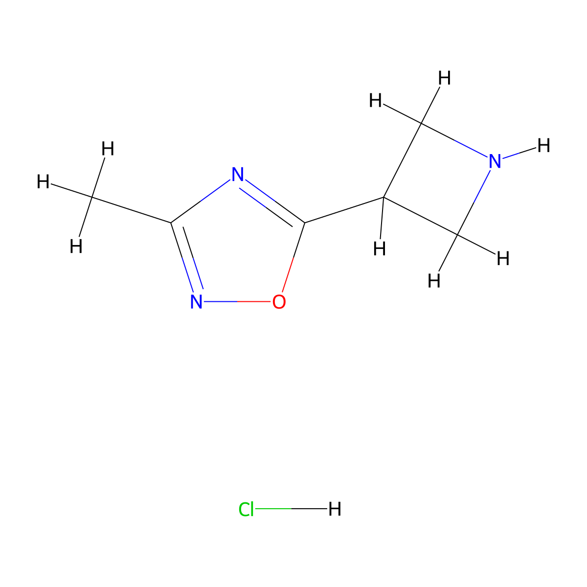 5-(Azetidin-3-yl)-3-methyl-1,2,4-oxadiazole hydrochloride molecular structure, CAS 1185303-98-3