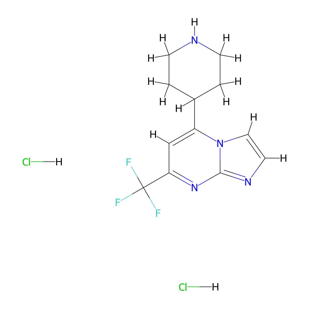 5-(Piperidin-4-yl)-7-(trifluoromethyl)imidazo[1,2-a]pyrimidine dihydrochloride molecular structure, CAS 1185304-04-4