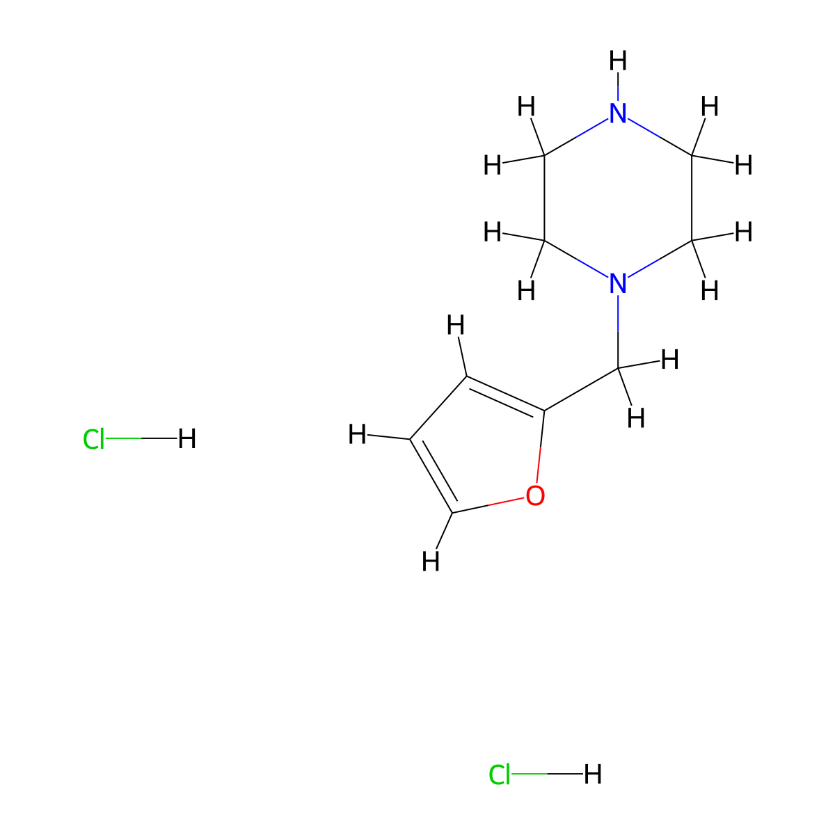 1-(2-Furylmethyl)piperazine dihydrochloride molecular structure, CAS 1185304-05-5