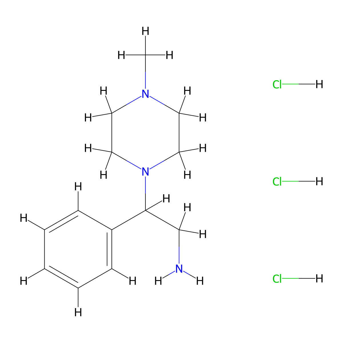 2-(4-Methyl-piperazin-1-yl)-2-phenyl-ethylamine trihydrochloride molecular structure, CAS 1185304-06-6