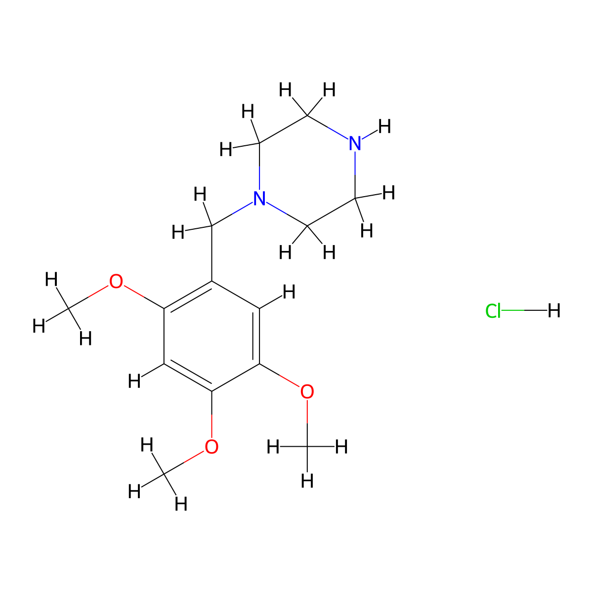 1-(2,4,5-Trimethoxy-benzyl)-piperazine hydrochloride molecular structure, CAS 1185304-07-7