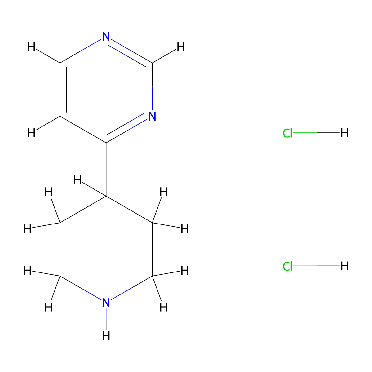 4-Piperidin-4-yl-pyrimidine dihydrochloride molecular structure, CAS 1185304-08-8