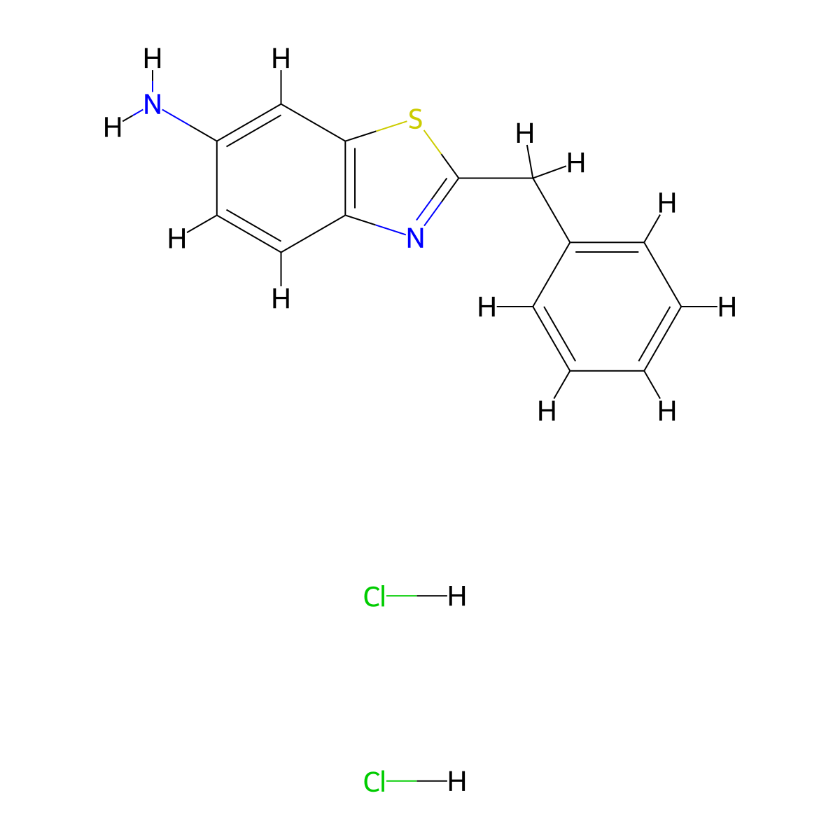 2-Benzyl-benzothiazol-6-ylamine dihydrochloride molecular structure, CAS 1185304-12-4