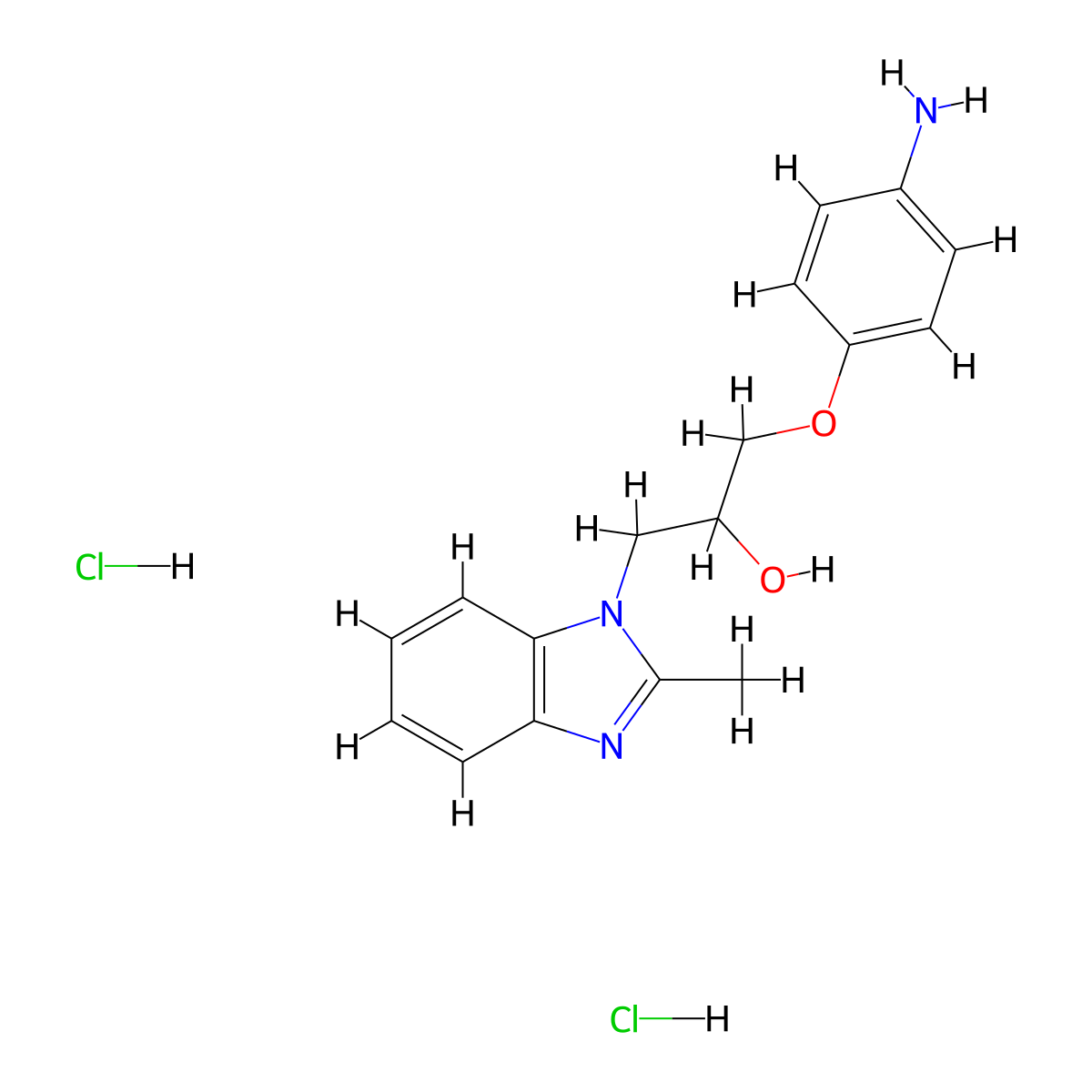 1-(4-Amino-phenoxy)-3-(2-methyl-benzoimidazol-1-YL)-propan-2-OL dihydrochloride molecular structure, CAS 1185304-16-8