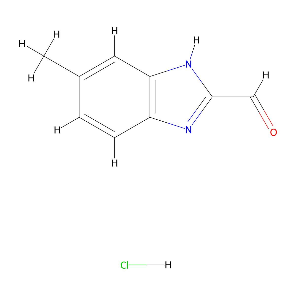 5-Methyl-1H-benzo[d]imidazole-2-carbaldehyde hydrochloride molecular structure, CAS 1185304-18-0