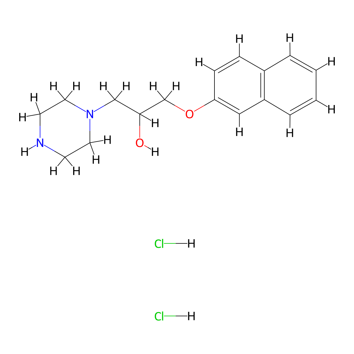 1-(Naphthalen-2-yloxy)-3-piperazin-1-yl-propan-2-ol dihydrochloride molecular structure, CAS 1185304-21-5