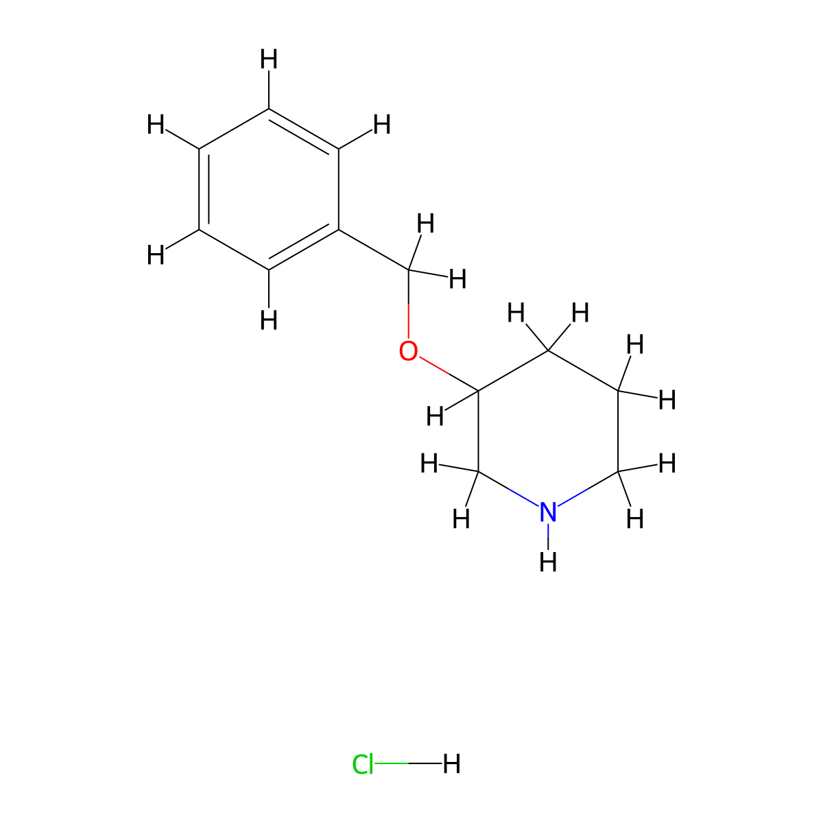 3-(Benzyloxy)piperidine hydrochloride molecular structure, CAS 1185304-22-6