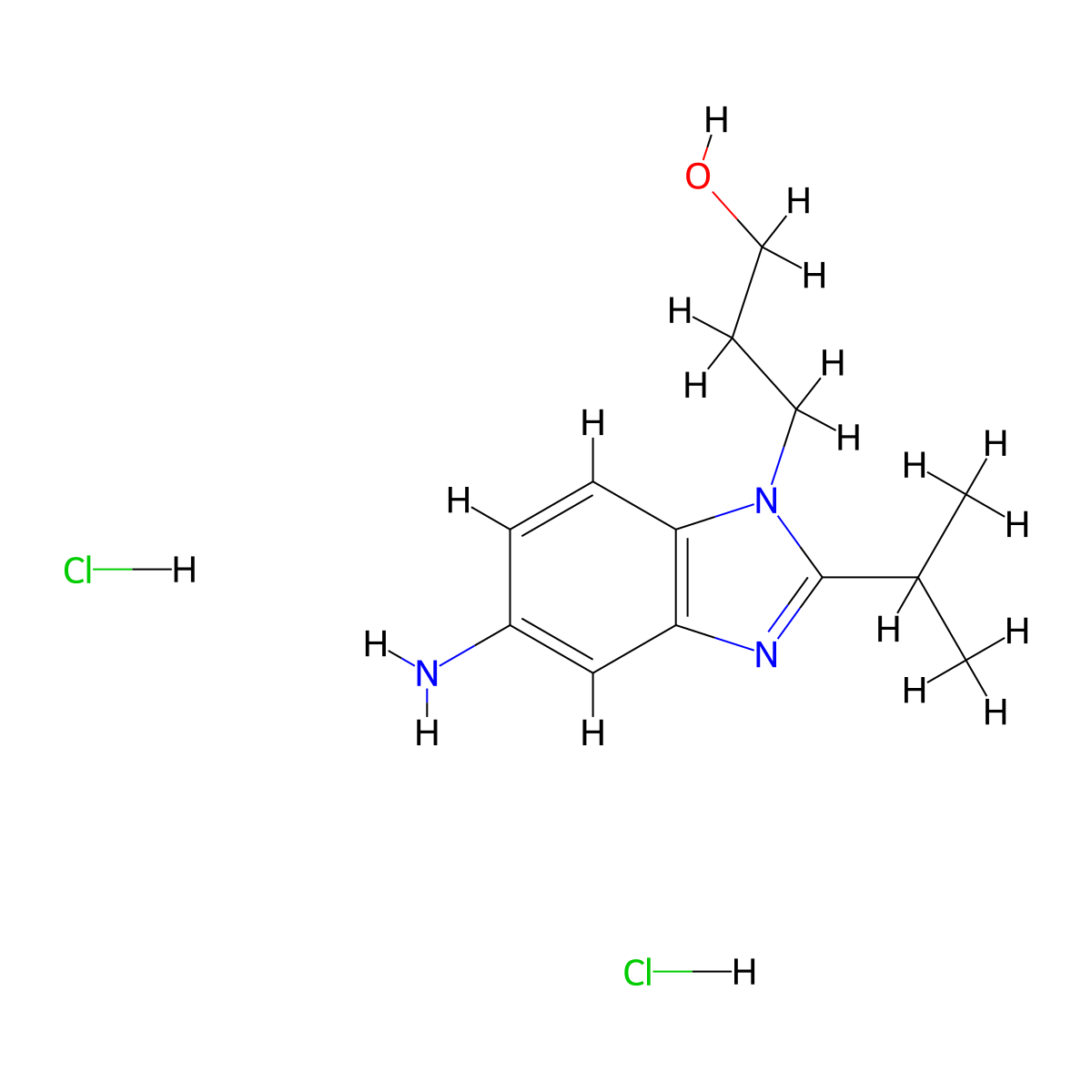 3-(5-Amino-2-isopropyl-benzoimidazol-1-YL)-propan-1-OL dihydrochloride molecular structure, CAS 1185304-23-7