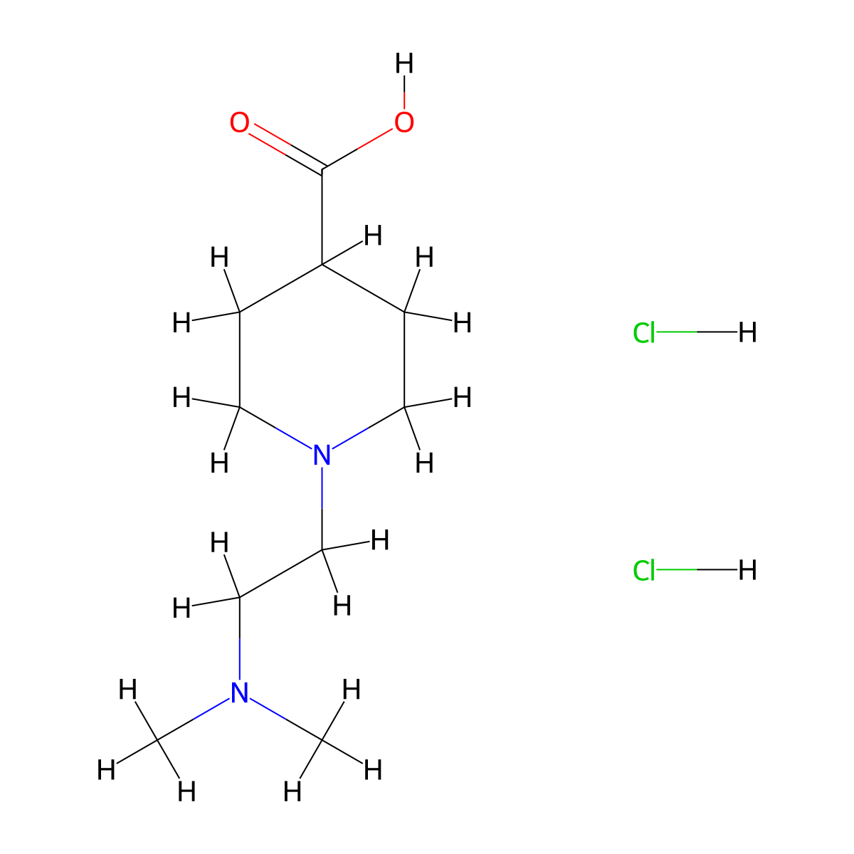 1-(2-Dimethylamino-ethyl)-piperidine-4-carboxylic acid dihydrochloride molecular structure, CAS 1185304-27-1