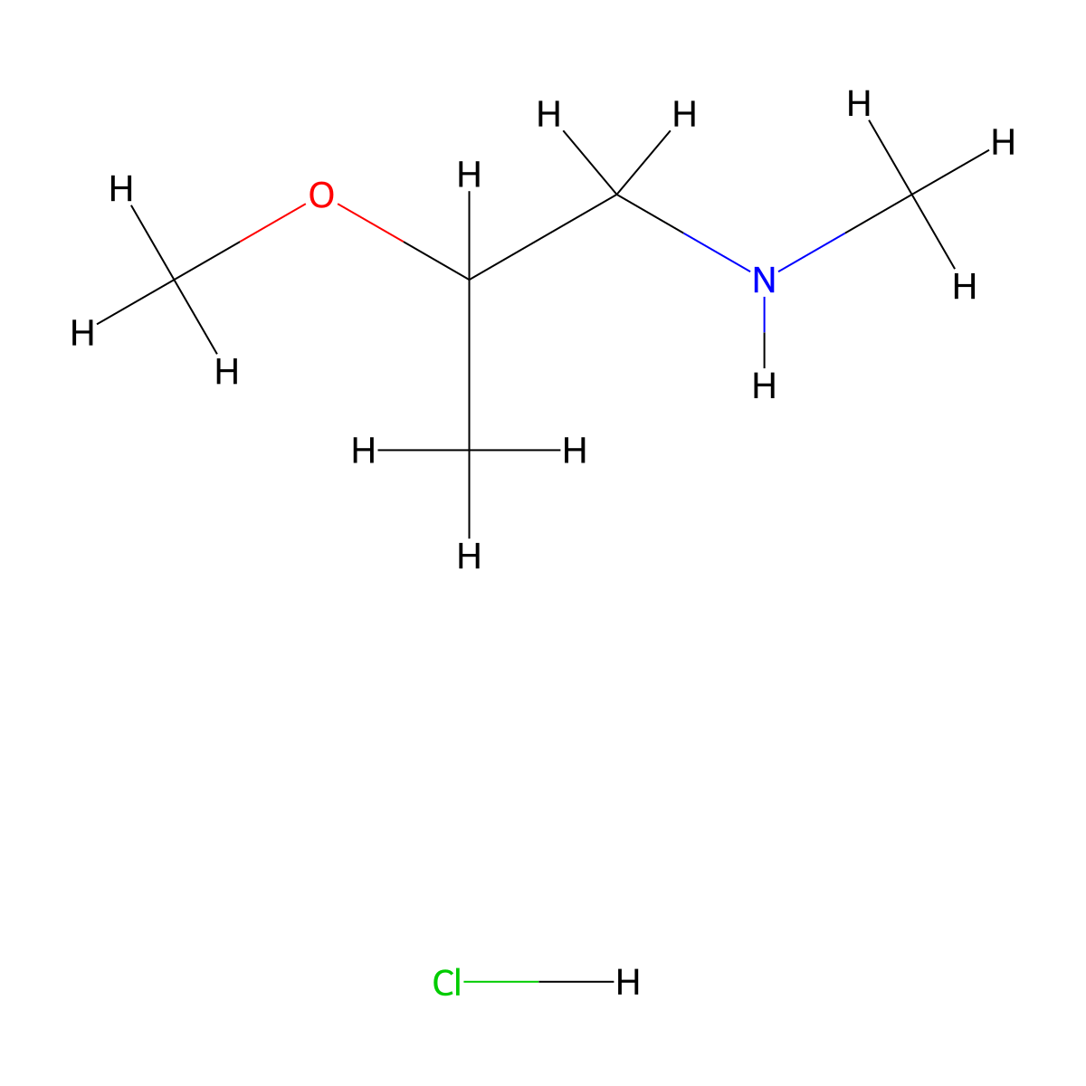 (2-Methoxypropyl)(methyl)amine hydrochloride molecular structure, CAS 1185304-30-6