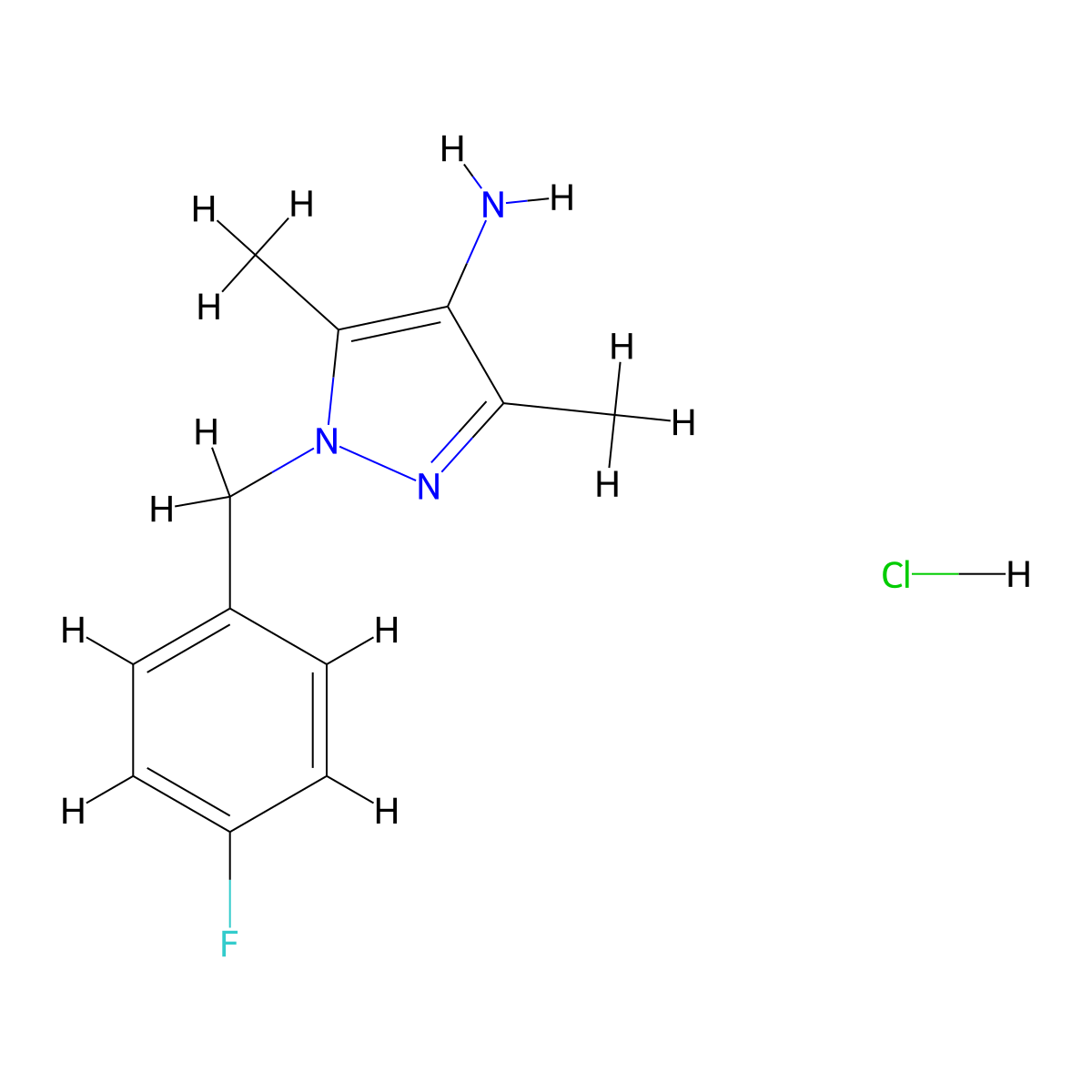 1-(4-Fluoro-benzyl)-3,5-dimethyl-1H-pyrazol-4-ylamine hydrochloride molecular structure, CAS 1185304-39-5