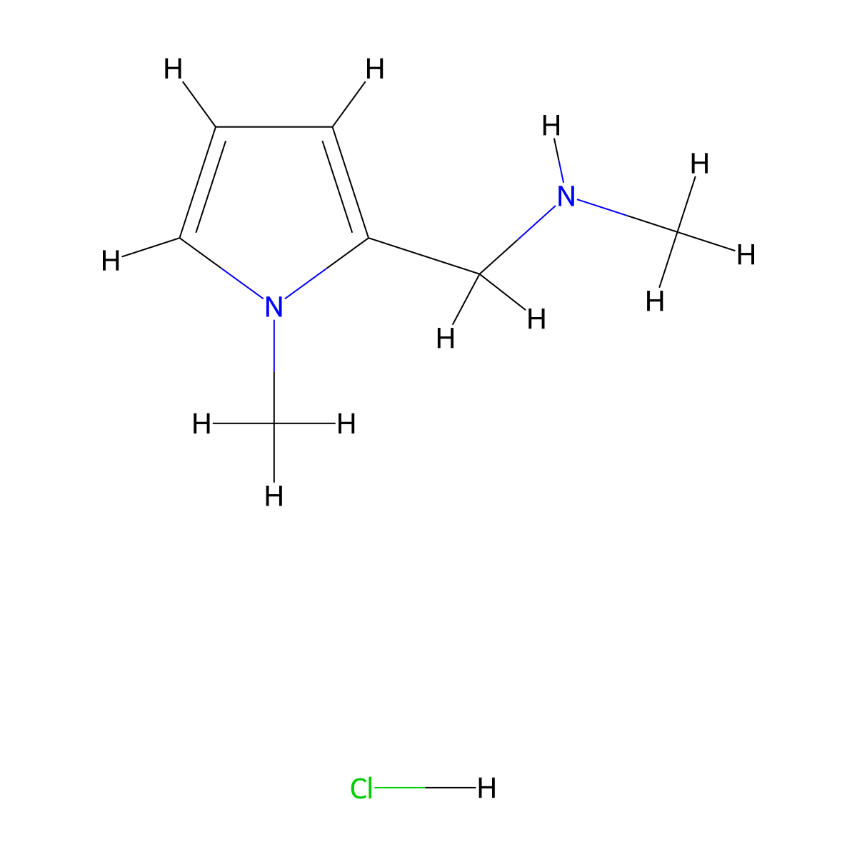 Methyl-(1-methyl-1H-pyrrol-2-ylmethyl)-amine hydrochloride molecular structure, CAS 1185304-43-1