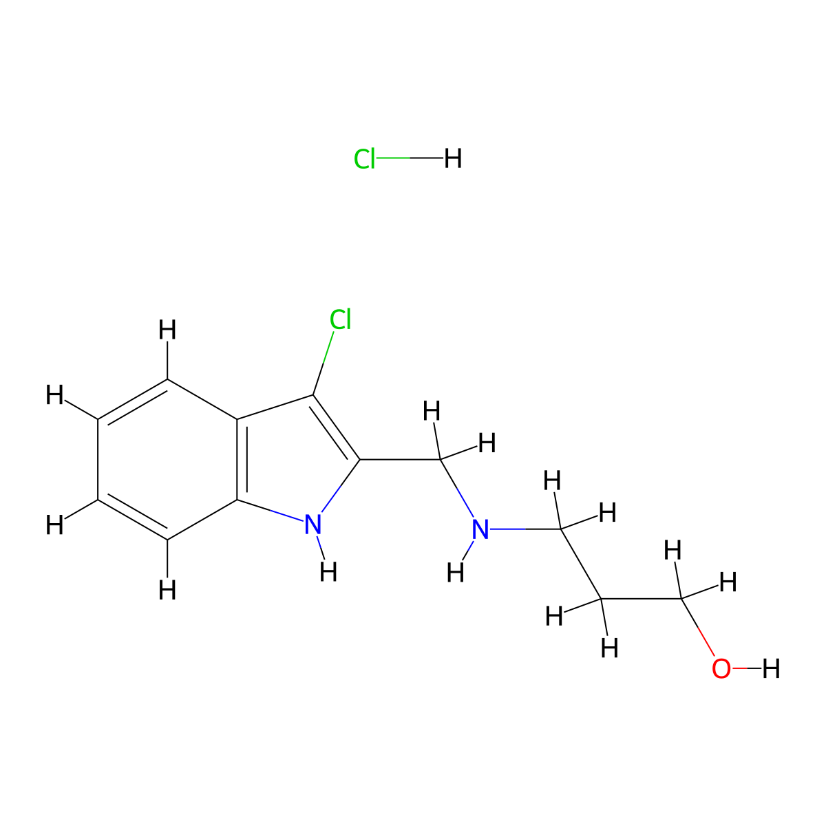 3-[(3-Chloro-1H-indol-2-ylmethyl)-amino]-propan-1-OL hydrochloride molecular structure, CAS 1185304-47-5