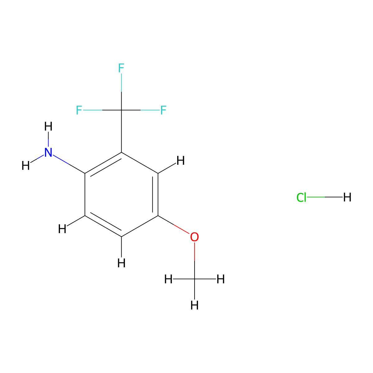 4-Methoxy-2-(trifluoromethyl)aniline hydrochloride molecular structure, CAS 1185304-48-6
