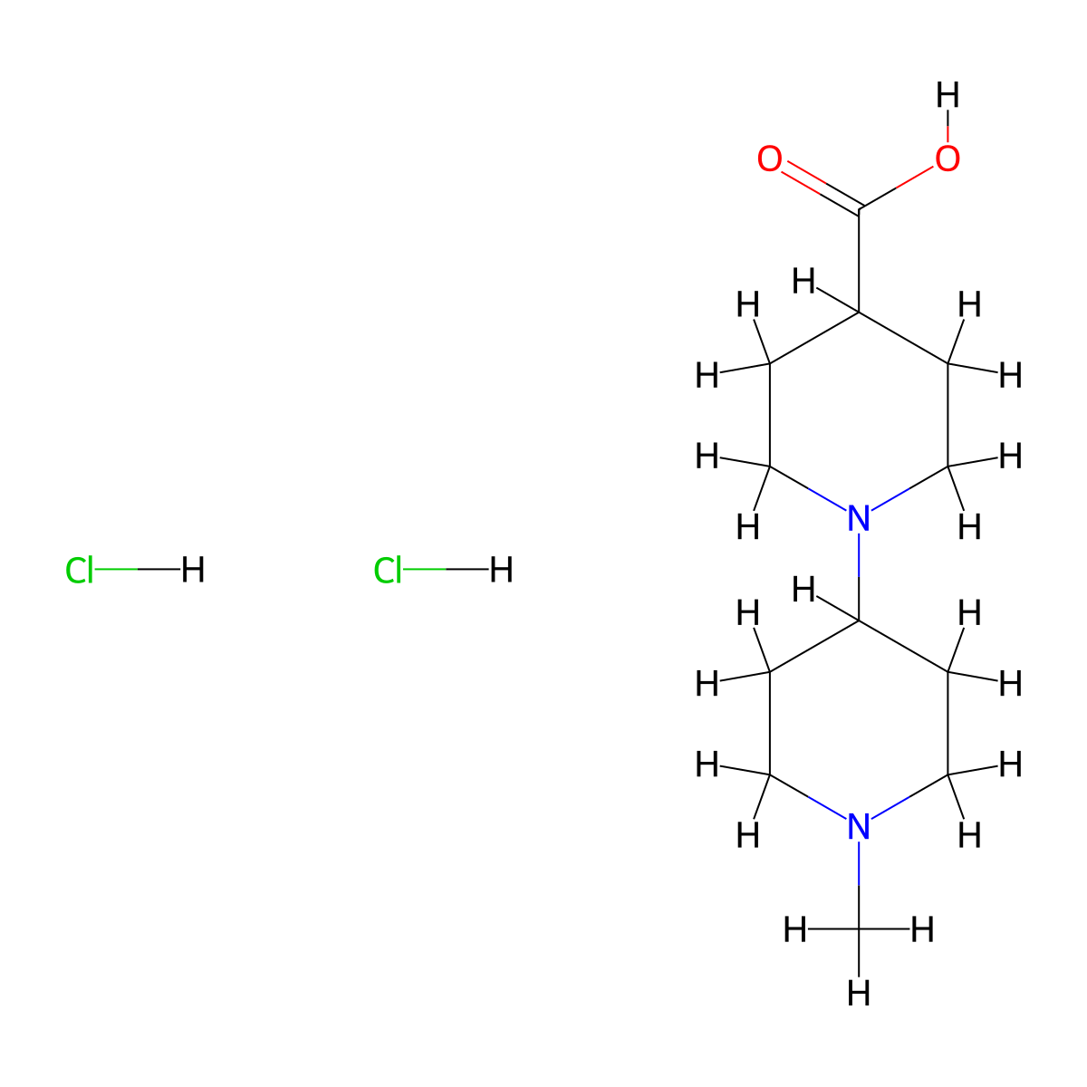 1-(1-Methylpiperidin-4-yl)piperidine-4-carboxylic acid dihydrochloride molecular structure, CAS 1185304-52-2