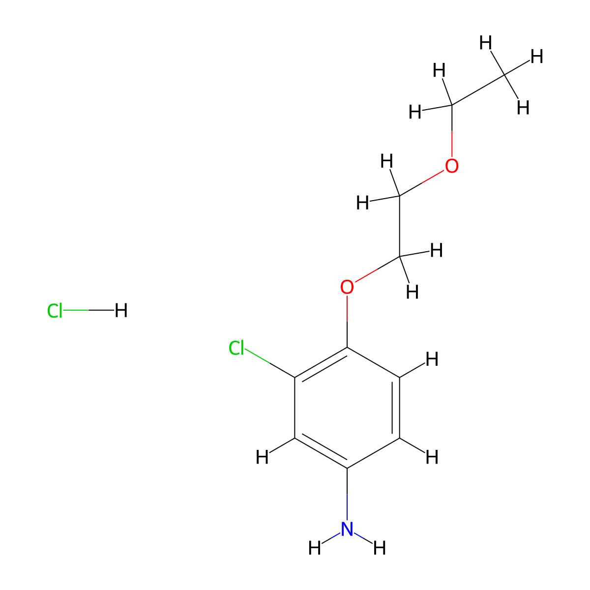 3-Chloro-4-(2-ethoxyethoxy)aniline hydrochloride molecular structure, CAS 1185304-55-5
