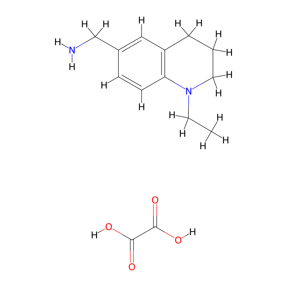 (1-Ethyl-1,2,3,4-tetrahydroquinolin-6-yl)methanamine oxalate molecular structure, CAS 1185304-56-6
