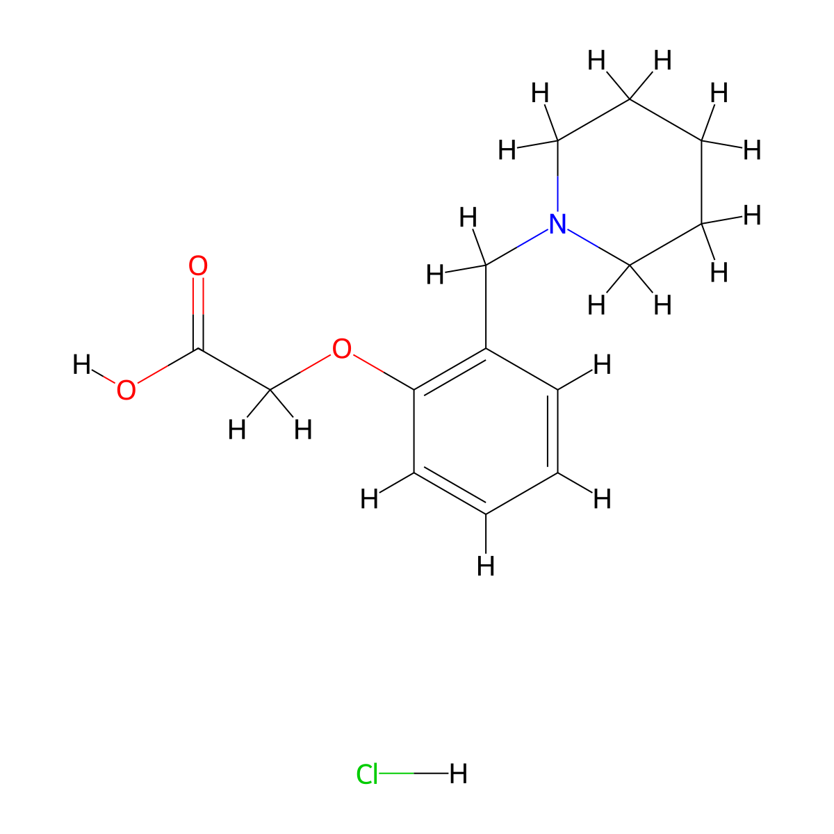 [2-(Piperidin-1-ylmethyl)phenoxy]-acetic acid hydrochloride molecular structure, CAS 1185304-57-7