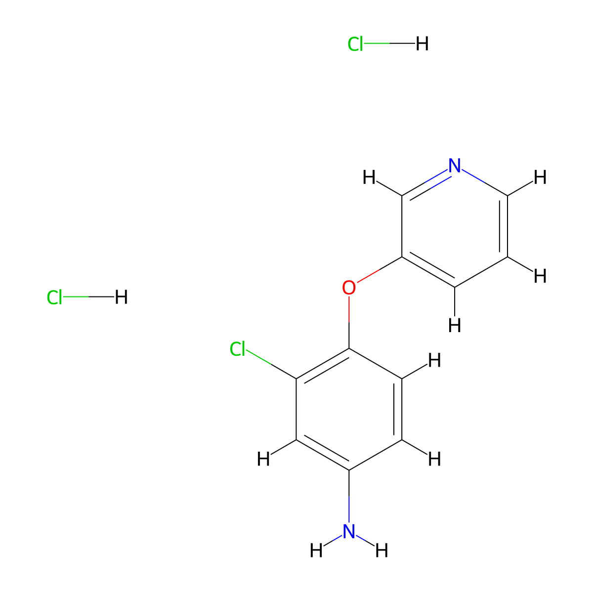 3-Chloro-4-(3-pyridinyloxy)aniline dihydrochloride molecular structure, CAS 1185304-58-8
