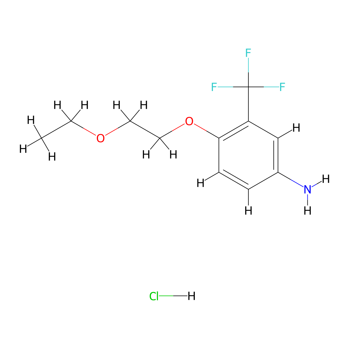 4-(2-Ethoxyethoxy)-3-(trifluoromethyl)aniline hydrochloride molecular structure, CAS 1185304-61-3