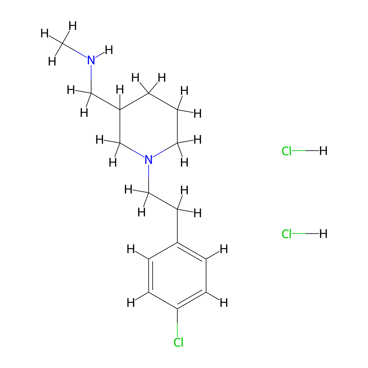 ({1-[2-(4-Chlorophenyl)ethyl]piperidin-3-YL}-methyl)methylamine dihydrochloride molecular structure, CAS 1185304-63-5