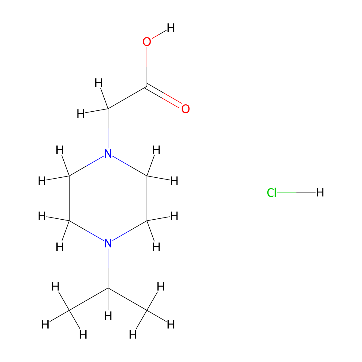 (4-Isopropyl-piperazin-1-YL)-acetic acid hydrochloride molecular structure, CAS 1185304-67-9