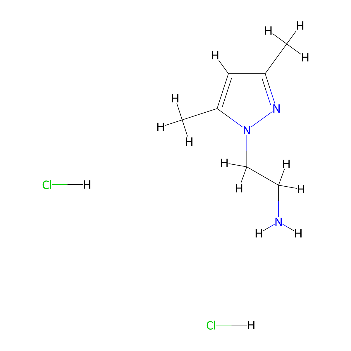 [2-(3,5-Dimethyl-1h-pyrazol-1-yl)ethyl]amine dihydrochloride molecular structure, CAS 1185304-68-0