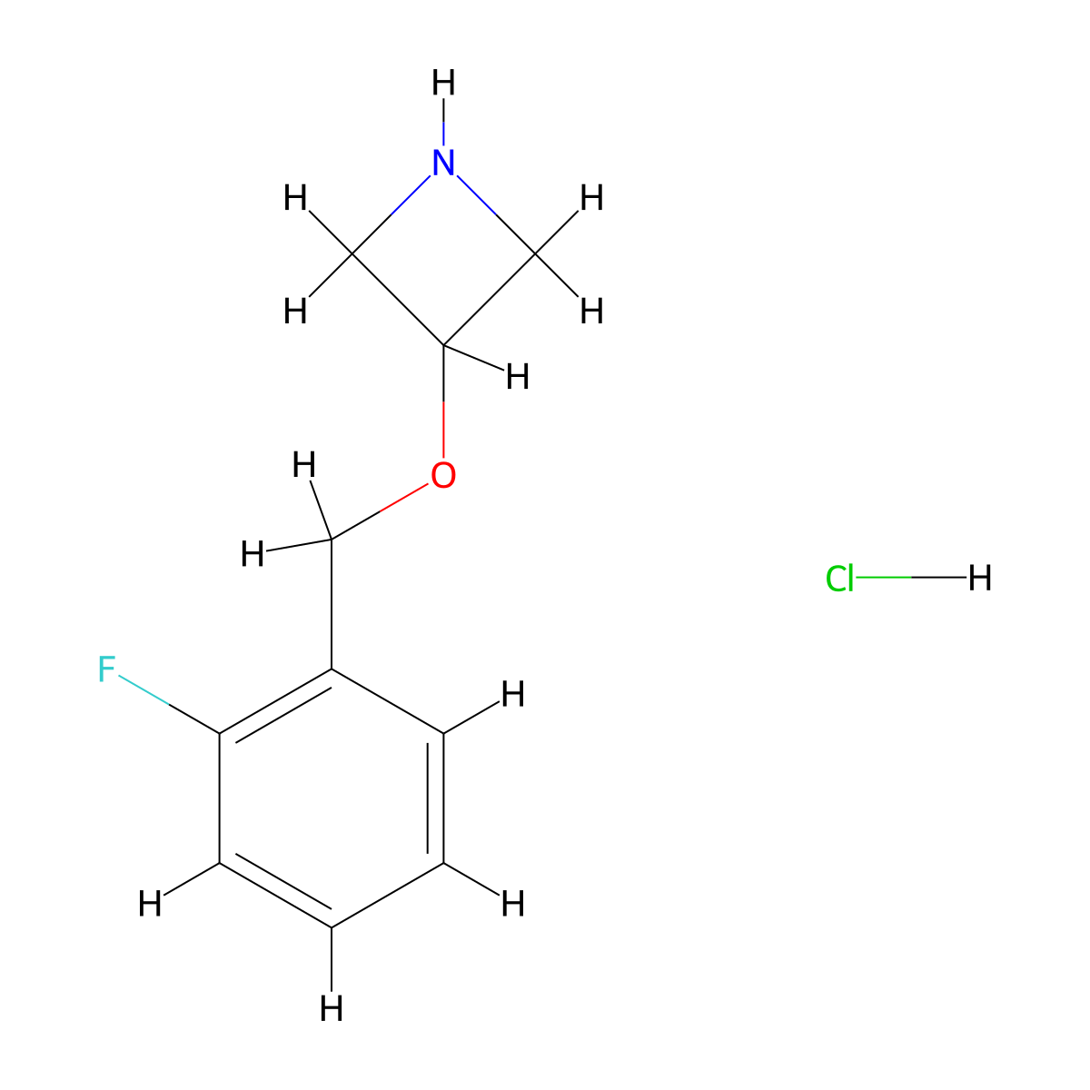 3-((2-Fluorophenyl)methoxy)azetidine hydrochloride molecular structure, CAS 1185304-72-6