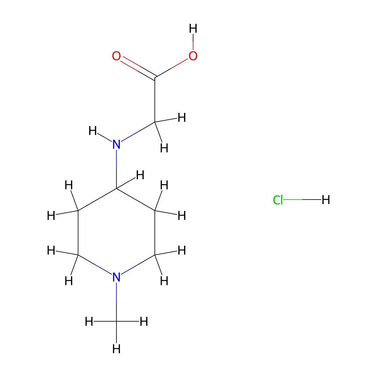 (1-Methyl-piperidin-4-ylamino)-acetic acid hydrochloride molecular structure, CAS 1185304-78-2