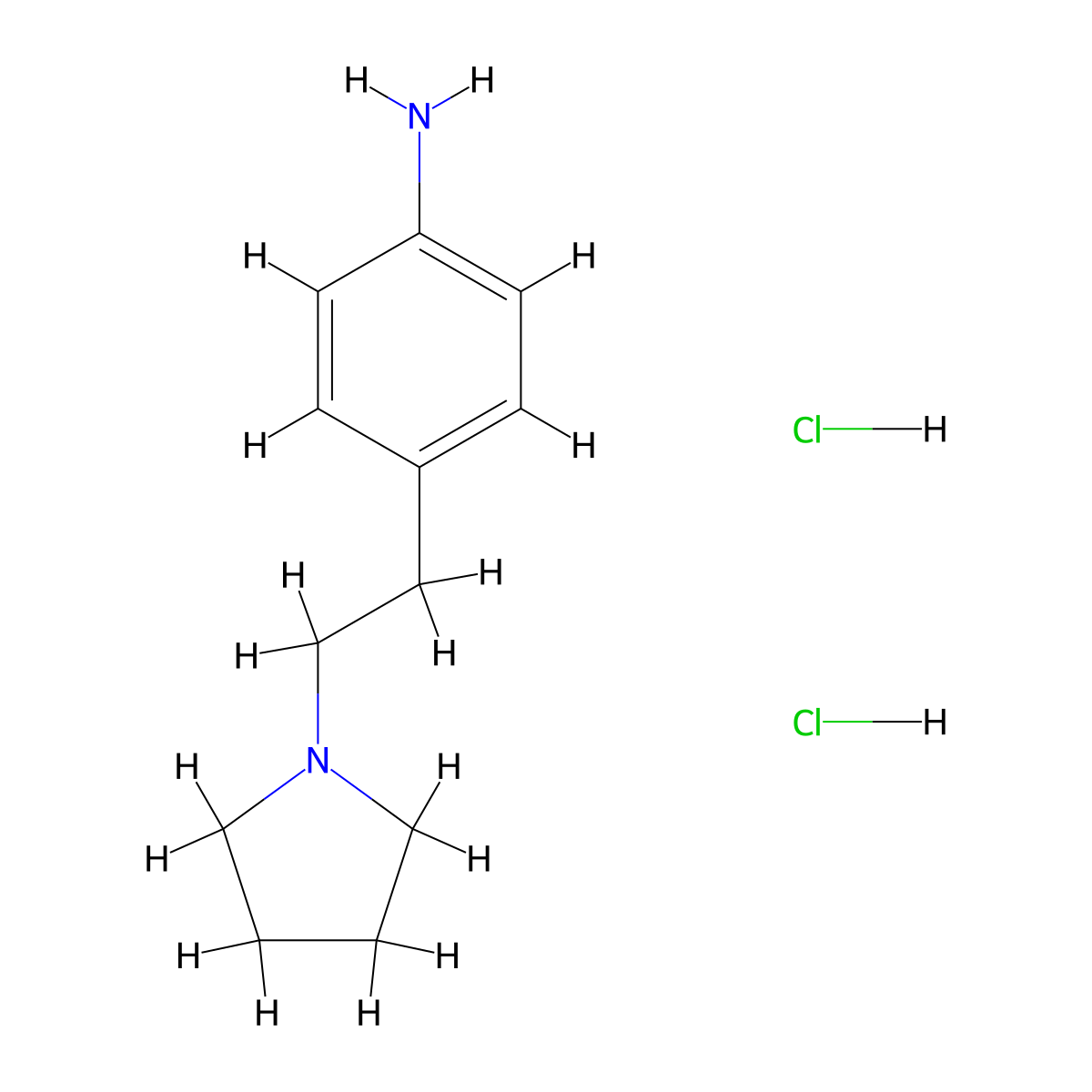 4-(2-Pyrrolidin-1-yl-ethyl)-phenylamine dihydrochloride molecular structure, CAS 1185304-83-9
