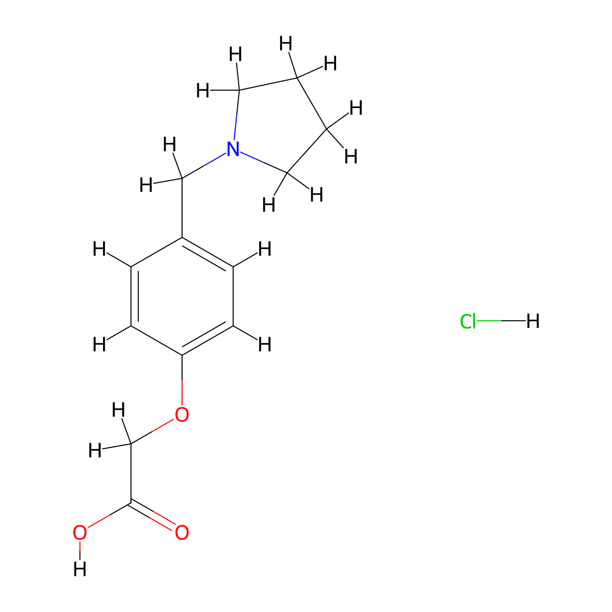 (4-Pyrrolidin-1-ylmethyl-phenoxy)-acetic acid hydrochloride molecular structure, CAS 1185304-85-1