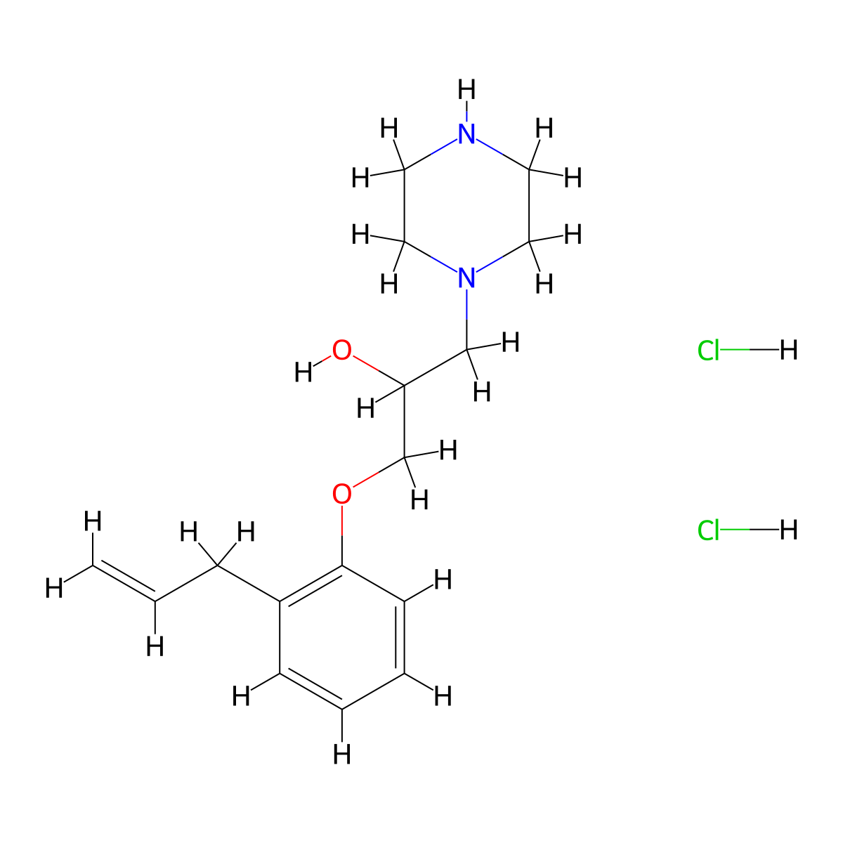 1-(2-Allyl-phenoxy)-3-piperazin-1-yl-propan-2-ol dihydrochloride molecular structure, CAS 1185304-87-3