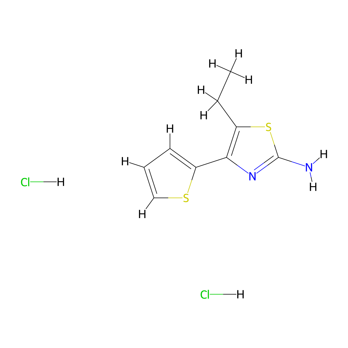 5-Ethyl-4-thiophen-2-yl-thiazol-2-ylamine dihydrochloride molecular structure, CAS 1185304-88-4