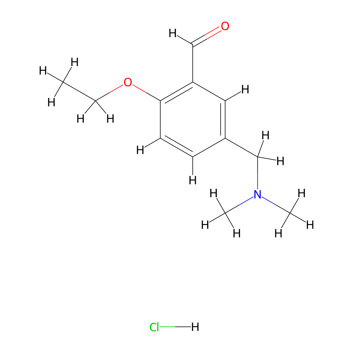 5-Dimethylaminomethyl-2-ethoxy-benzaldehyde hydrochloride molecular structure, CAS 1185304-90-8