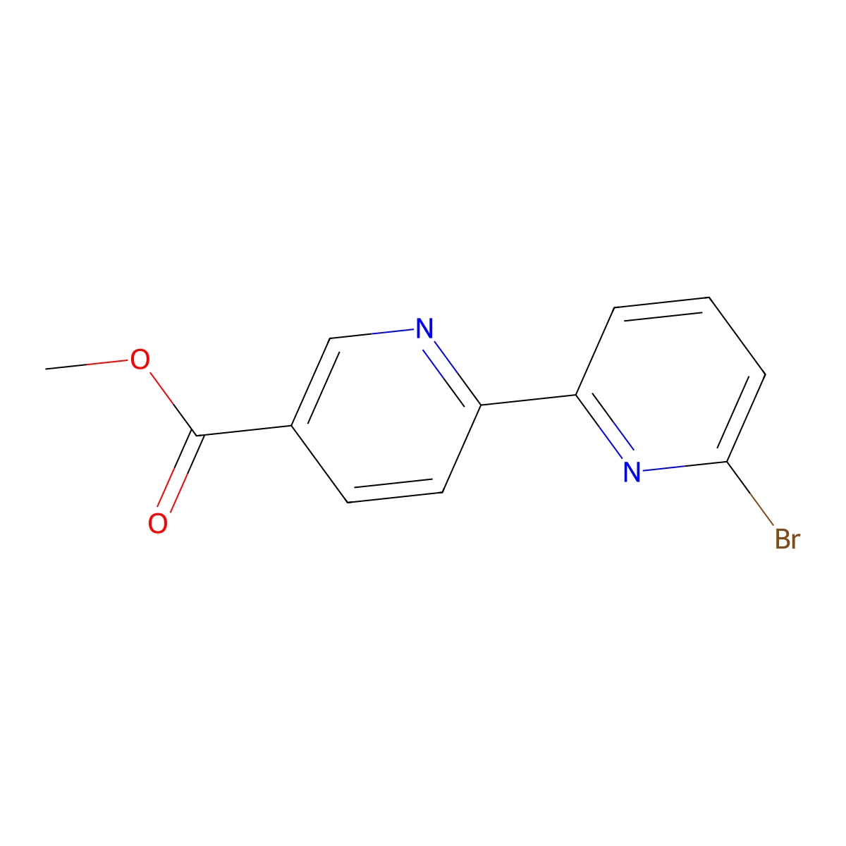 6-Bromo-5'-methoxycarbonyl-2,2'-bipyridine molecular structure, CAS 1185306-07-3
