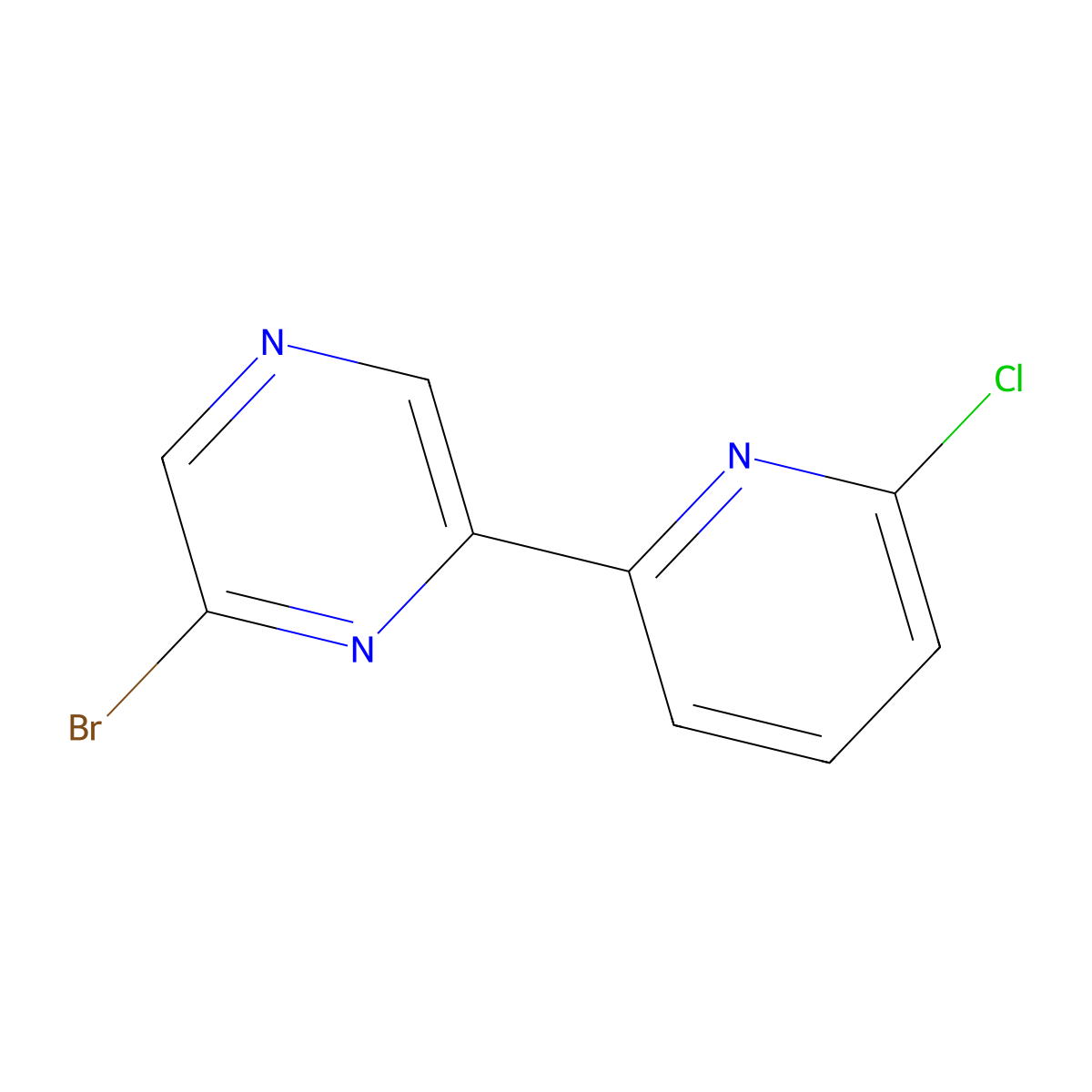 6-Bromo-2-(6'-chloro-2'-pyridyl)pyrazine molecular structure, CAS 1185306-14-2