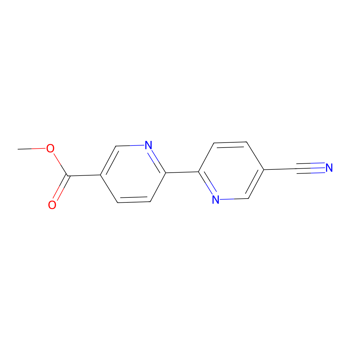 5-Methoxycarbonyl-5'-cyano-2,2'-bipyridine molecular structure, CAS 1185306-17-5