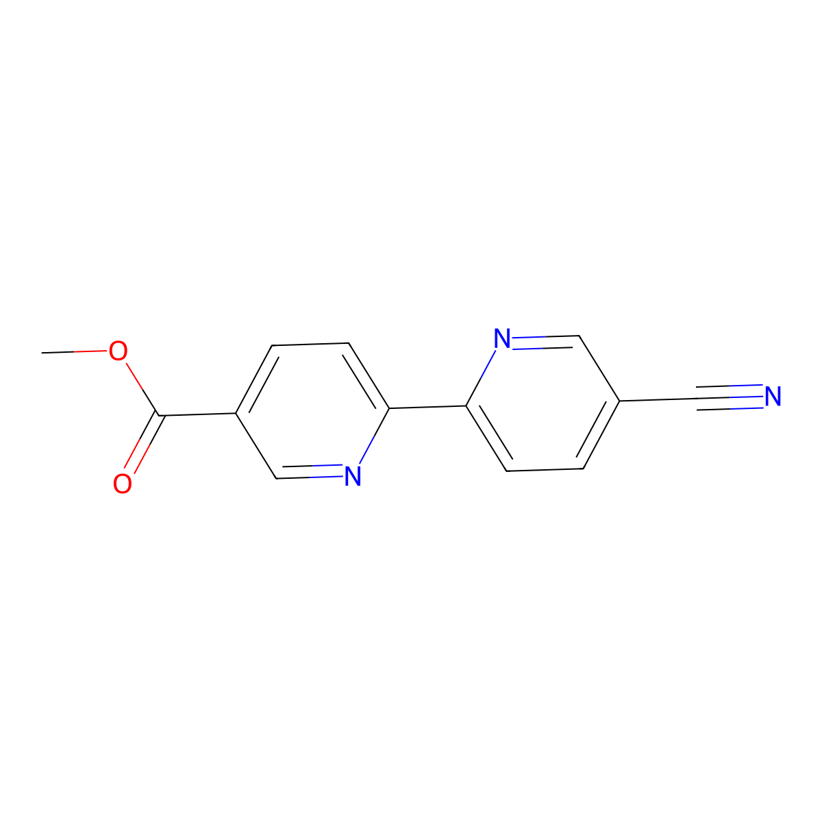 5-Methoxycarbonyl-5'-cyano-2,2'-bipyridine molecular structure, CAS 1185306-17-5