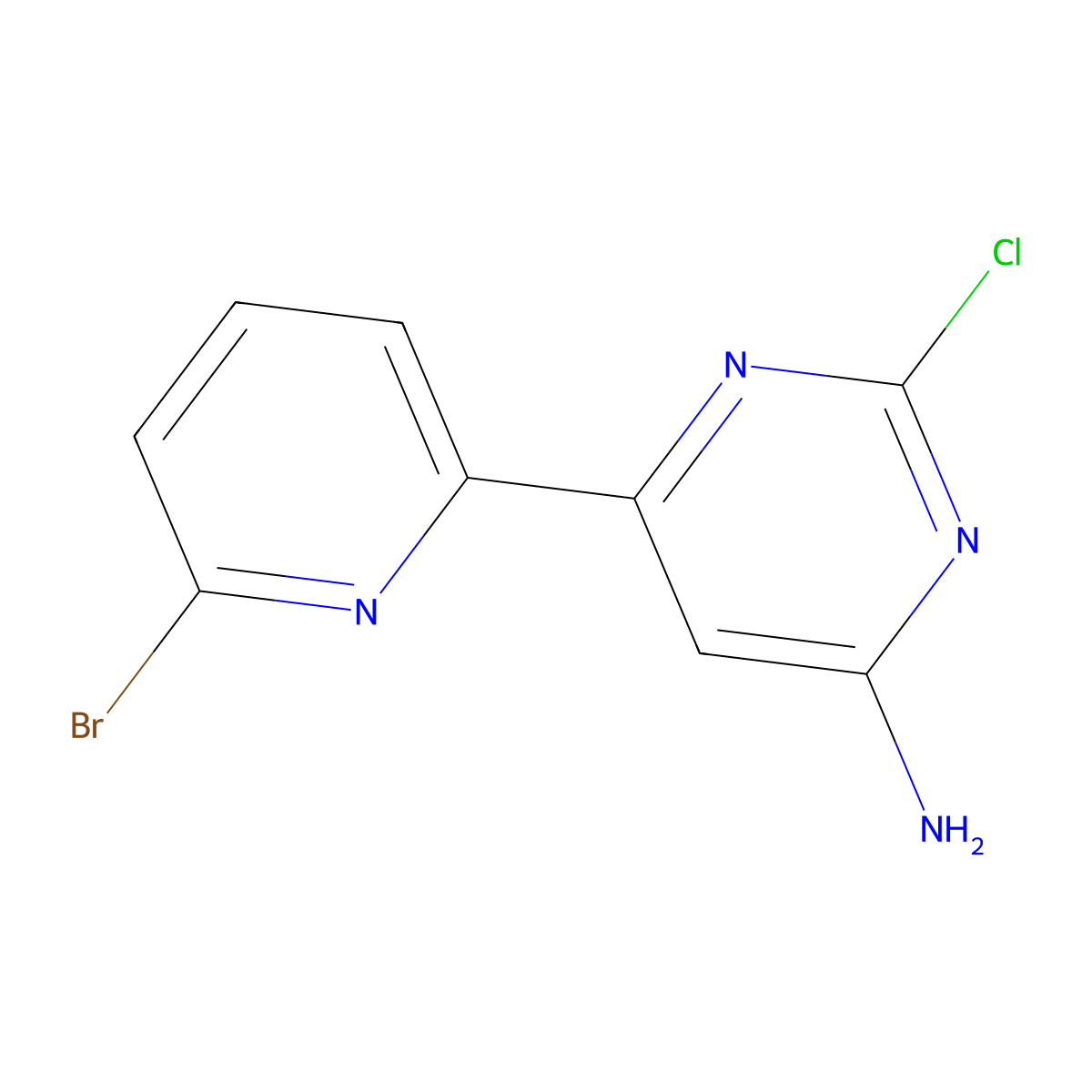 2-Chloro-4-amino-6-(6'-bromo-2'-pyridyl)pyrimidine molecular structure, CAS 1185306-19-7