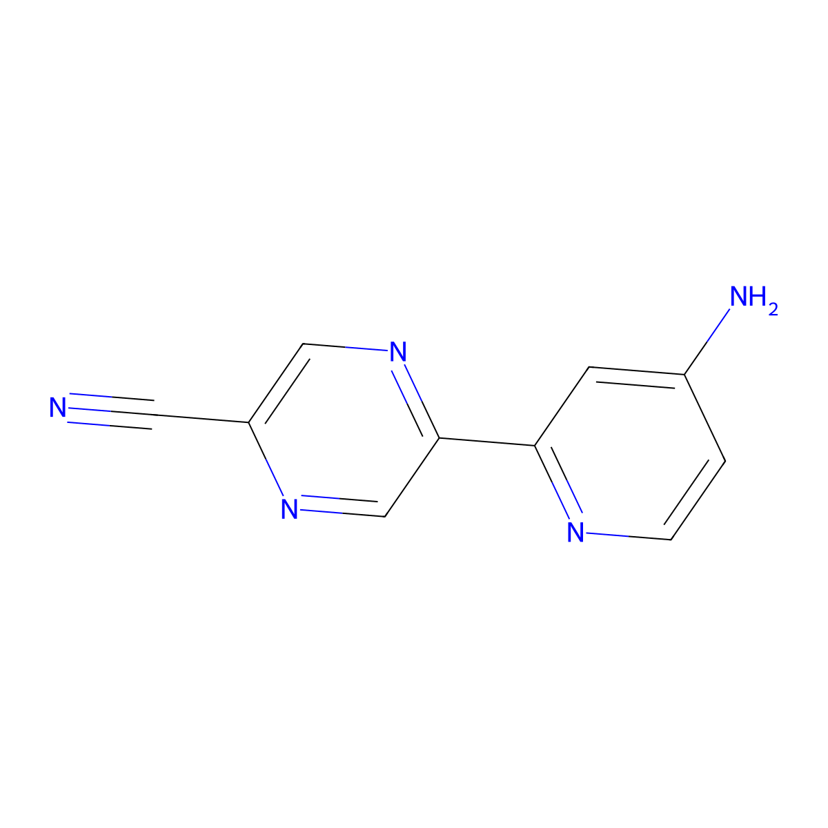 5-Cyano-2-(4'-amino-2'-pyridyl)pyrazine molecular structure, CAS 1185306-27-7