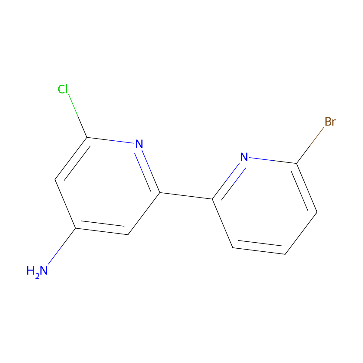 6-Chloro-4-amino-6'-bromo-2,2'-bipyridine molecular structure, CAS 1185306-32-4